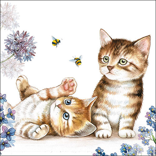 Lunch Servet per stuk - Cats and Bees Lunch Servet per stuk - Cats and Bees