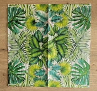 Lunch Servet per stuk - Tropical Leaves White
