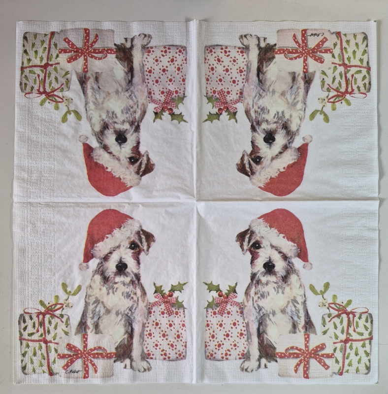 Lunch servet per stuk - Christmas Pup Lunch servet per stuk - Christmas Pup