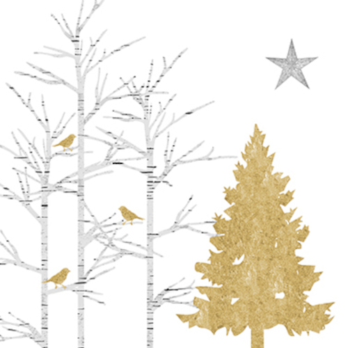 Lunch servet per stuk - Mystic Tree White Lunch servet per stuk - Mystic Tree White