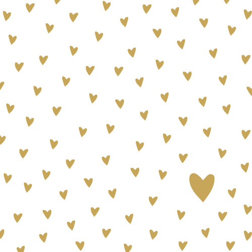 Lunch servet per stuk - Little Hearts gold