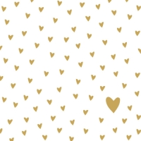 Lunch servet per stuk - Little Hearts gold