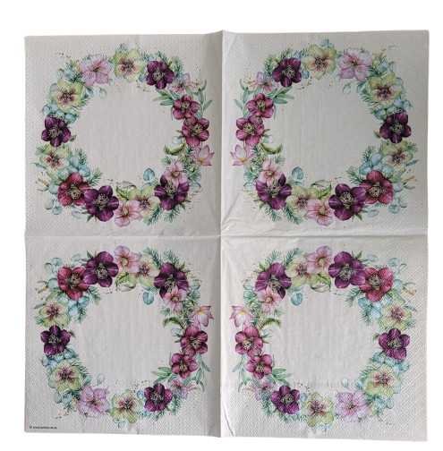 Lunch servet per stuk - Christmas Rose White Lunch servet per stuk - Christmas Rose White