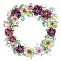 Lunch servet per stuk - Christmas Rose White