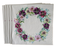 Lunch servet per stuk - Christmas Rose White
