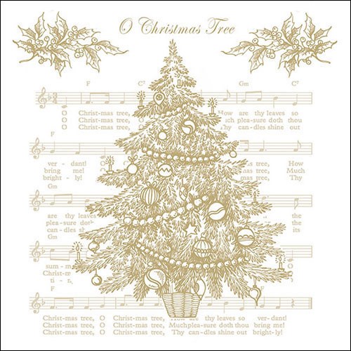 Lunch Servet per stuk - O Christmas Tree Gold Lunch Servet per stuk - O Christmas Tree Gold