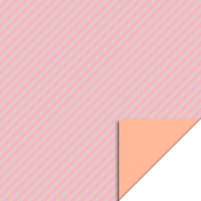 2 Kleine rollen Cadeaupapier 30x200 cm - Stripes Blush Pink - Peach