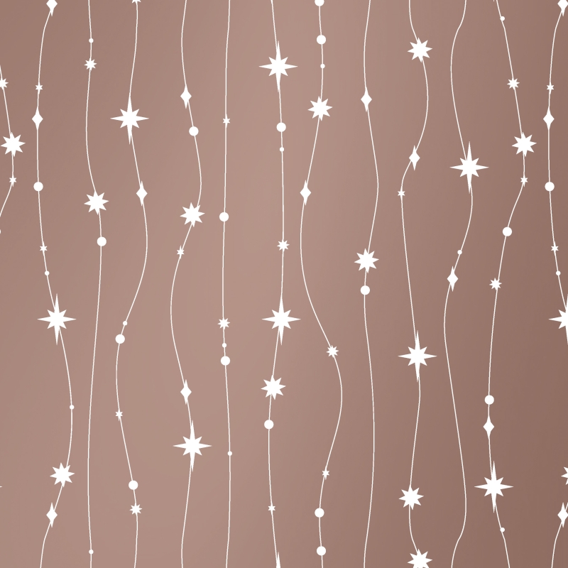 Cadeaupapier 30x200 cm - Stars are falling - Rosegold - 2 stuks