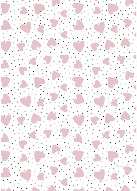 Cadeaupapier 30x200 cm - Hearts Pink - 2 stuks
