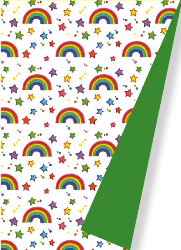 Cadeaupapier 30x200 cm - Rainbow Green - 2 stuks