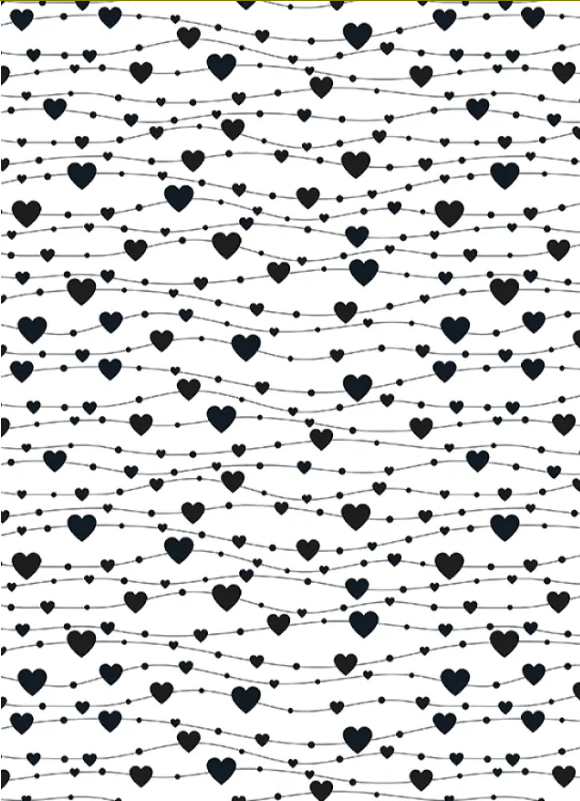 Cadeaupapier 30x200 cm - Love Black Hearts - 2 stuks