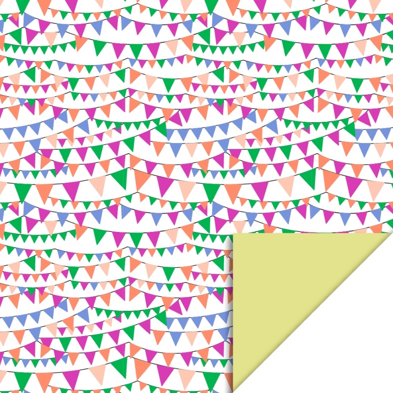 Cadeaupapier 70x300 cm - Party Guirlande - Yellow