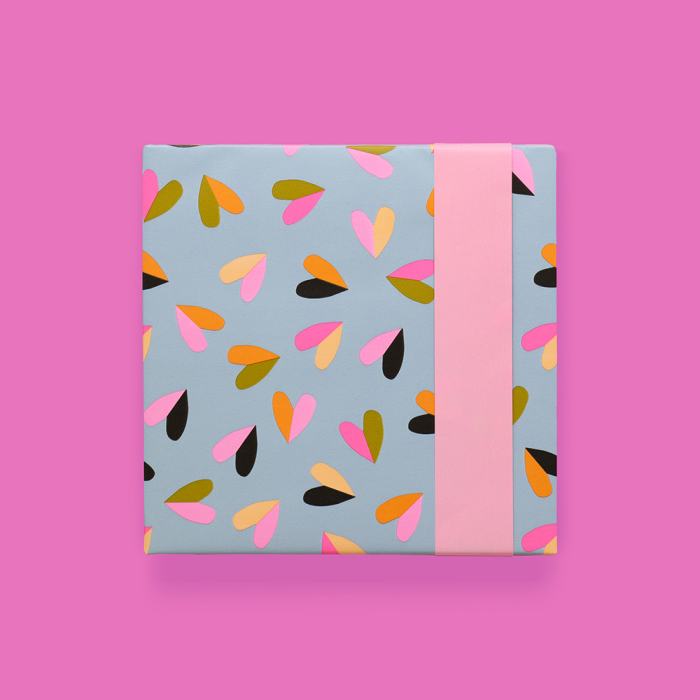 Cadeaupapier 70x300 cm - Hearts Duo Blue Pink Cadeaupapier 70x300 cm - Hearts Duo Blue Pink