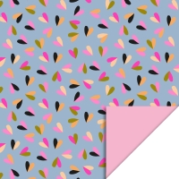 Cadeaupapier 70x300 cm - Hearts Duo Blue Pink