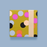 Cadeaupapier 70x300 cm - Big Confetti Olive Nude