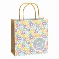 Cadeautas 20x8x20 cm - Nea - Smiley - Bloemen - 3 stuks