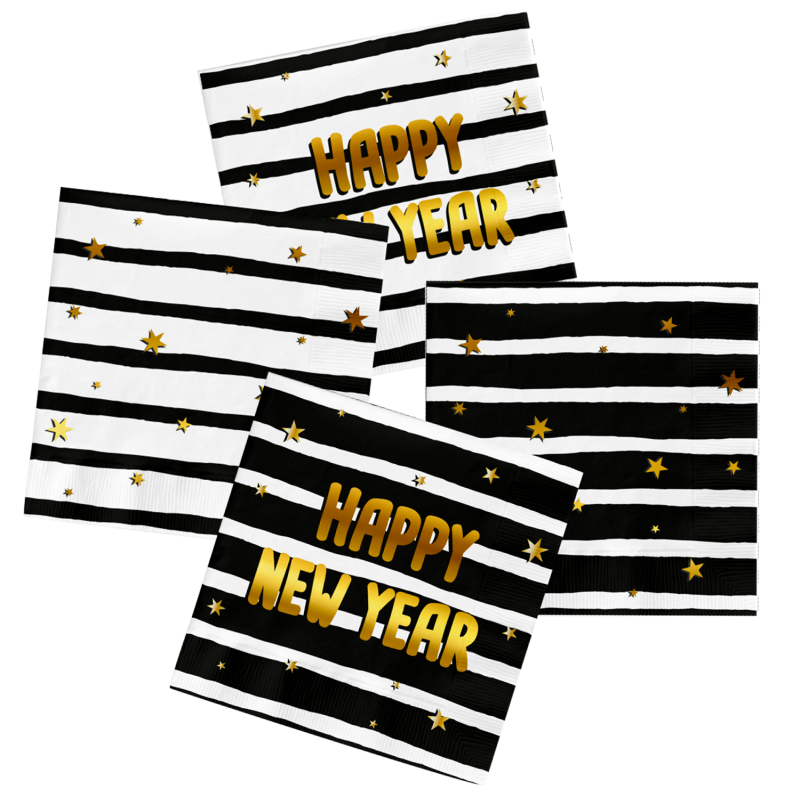 Lunch servetten - BlackGold Happy New Year