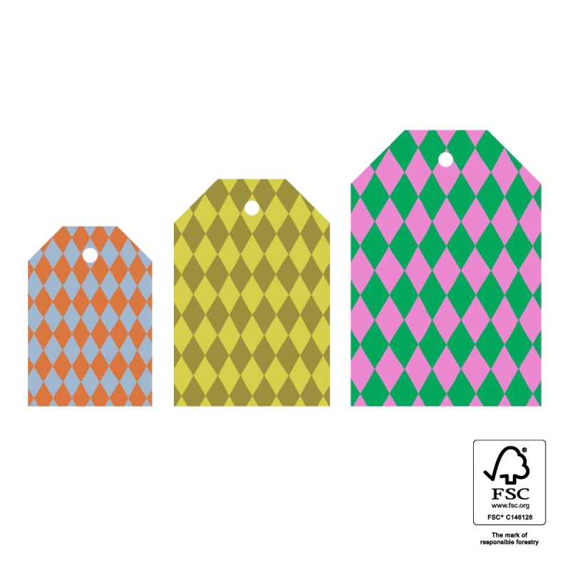 Cadeaulabel Multi Sizes - Harlequin
