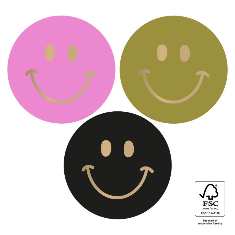 Cadeaustickers Multi - Smiley Gold - Faded Cadeaustickers Multi - Smiley Gold - Faded
