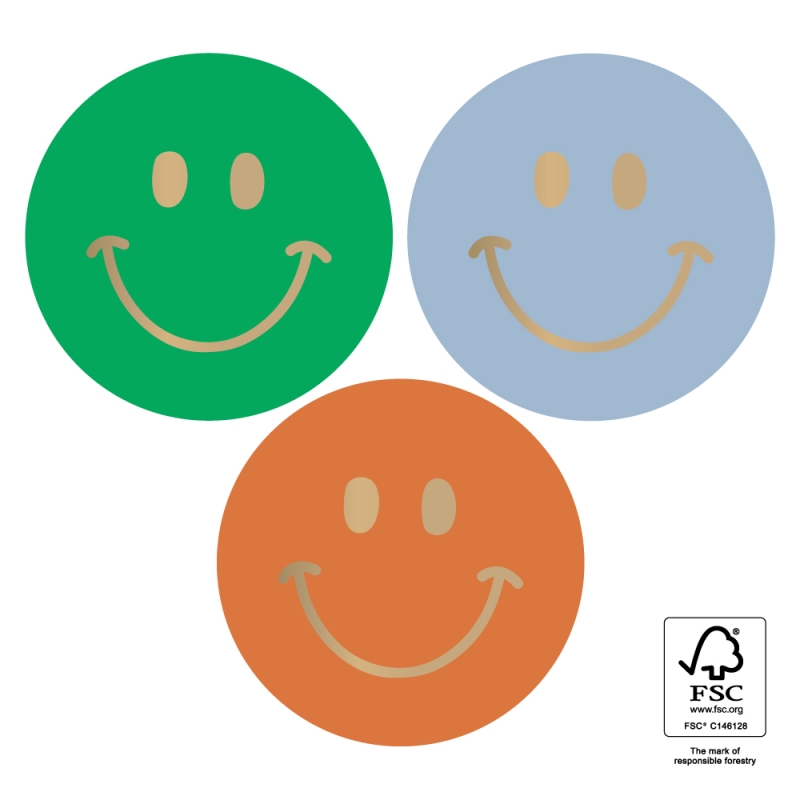 Cadeaustickers Multi - Smiley Gold - Joy Cadeaustickers Multi - Smiley Gold - Joy