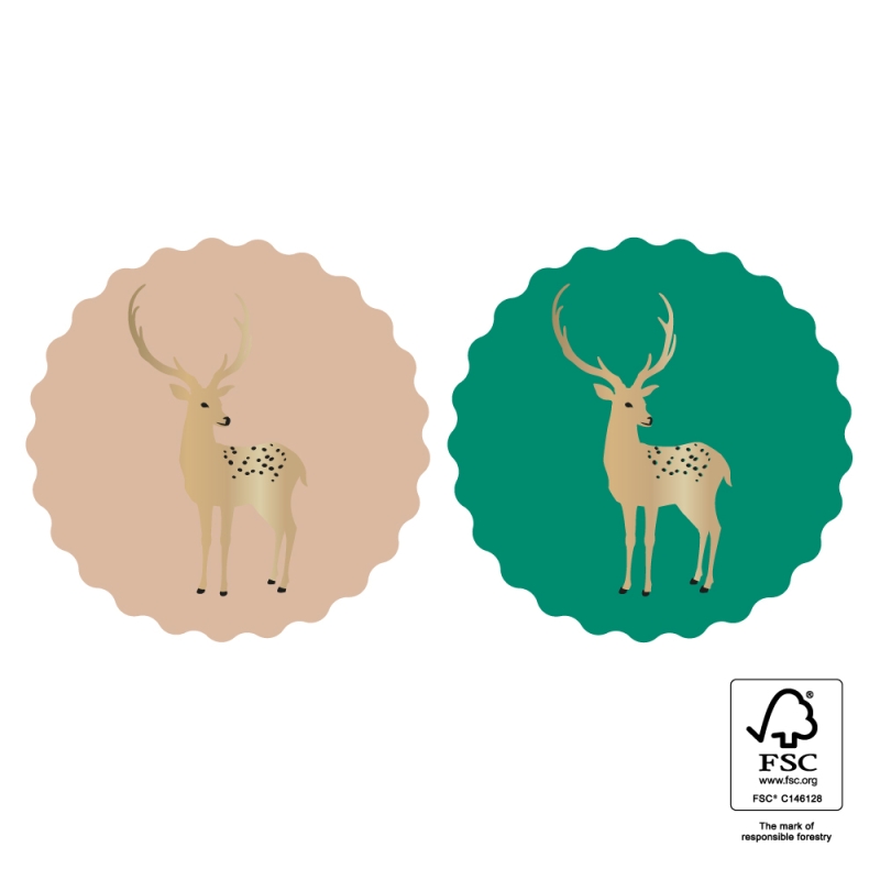 Cadeau stickers - Reindeer Gold Cadeau stickers - Reindeer Gold
