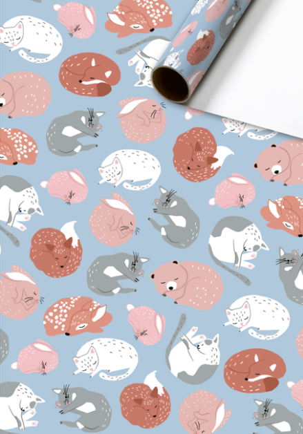 Cadeaupapier 70x200 cm - Okko - Dieren Cadeaupapier 70x200 cm - Okko - Dieren