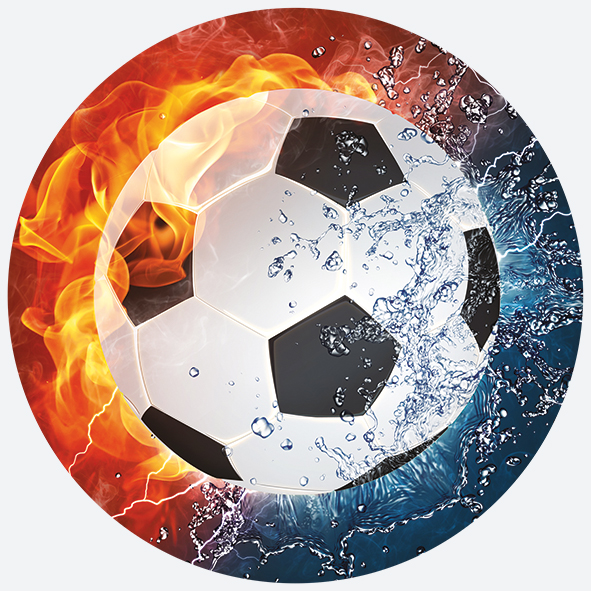 Daisy Papieren bordjes 18 cm - Football on Fire & Water Daisy Papieren bordjes 18 cm - Football on Fire & Water