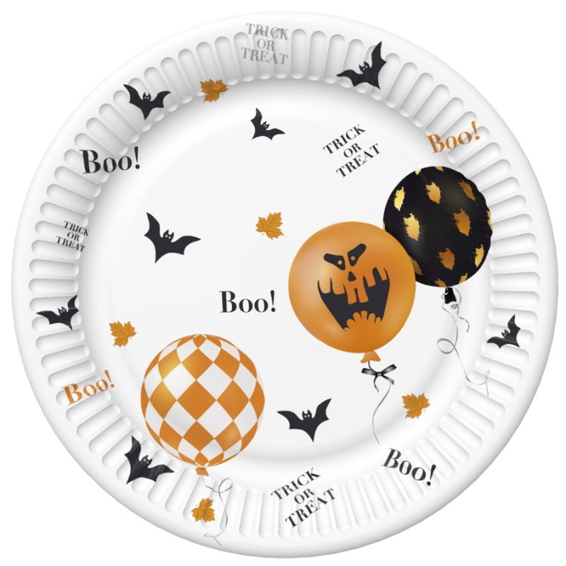 Daisy Papieren bordjes 18 cm - Scary Halloween balloons Daisy Papieren bordjes 18 cm - Scary Halloween balloons