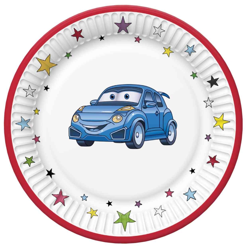 Daisy Papieren bordjes 18 cm - Cartoon Cars Daisy Papieren bordjes 18 cm - Cartoon Cars