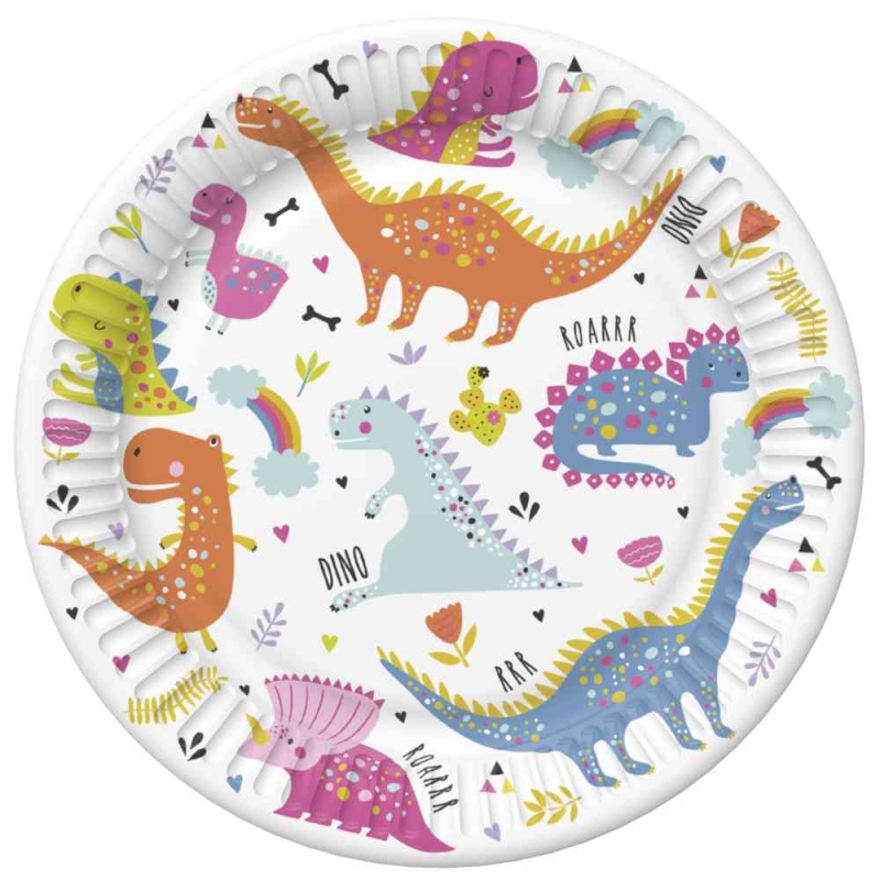 Daisy Papieren bordjes 18 cm - Funny Dinosaurs Daisy Papieren bordjes 18 cm - Funny Dinosaurs