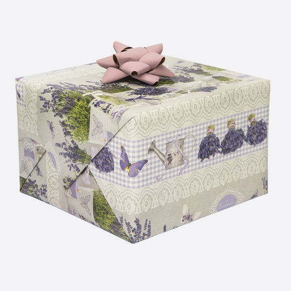 Cadeaupapier 70x200 cm - Lavendel boeketjes Cadeaupapier 70x200 cm - Lavendel boeketjes