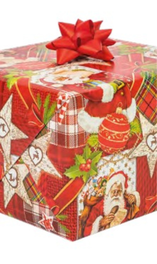Cadeaupapier 70x200 cm - Kerstman - Rood Cadeaupapier 70x200 cm - Kerstman - Rood