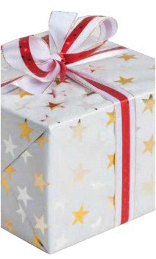 Cadeaupapier 70x200 cm - Kerst - Sterren - Zilver - Goud Cadeaupapier 70x200 cm - Kerst - Sterren - Zilver - Goud