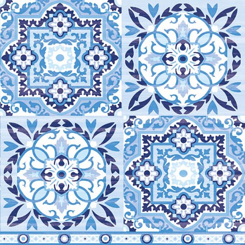 Lunch Servetten - Tiles Blue