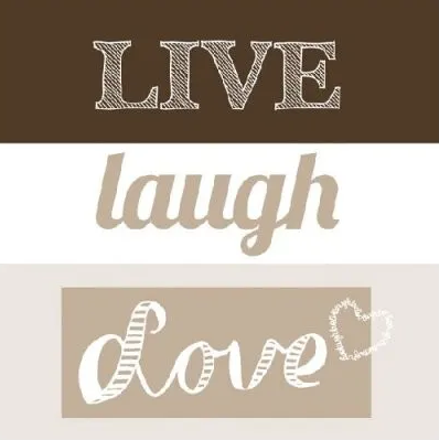Lunch Servetten - Live, laugh and Love - Sand