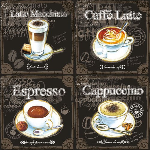 Lunch Servetten - Types Of Coffee