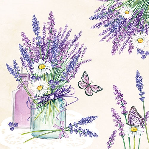 Lunch servet per stuk - Lavender Jar Cream Lunch servet per stuk - Lavender Jar Cream