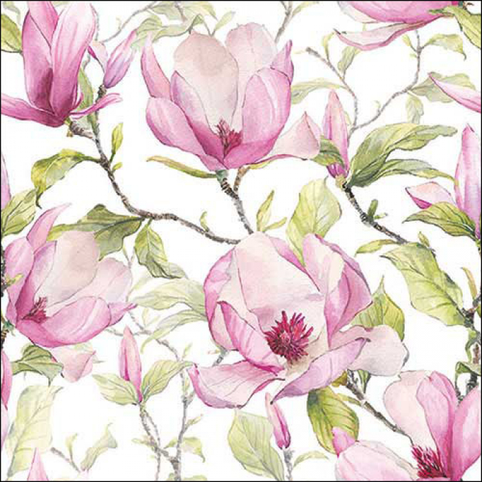 Lunch Servet per stuk - Blooming magnolia Lunch Servet per stuk - Blooming magnolia