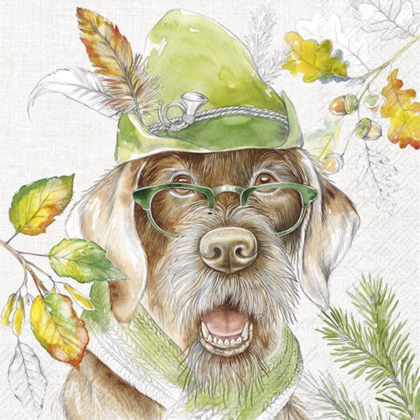 Lunch servet per stuk - Hunting dog light grey Lunch servet per stuk - Hunting dog light grey