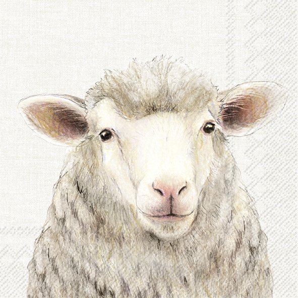 Lunch servet per stuk - Farm sheep cream Lunch servet per stuk - Farm sheep cream