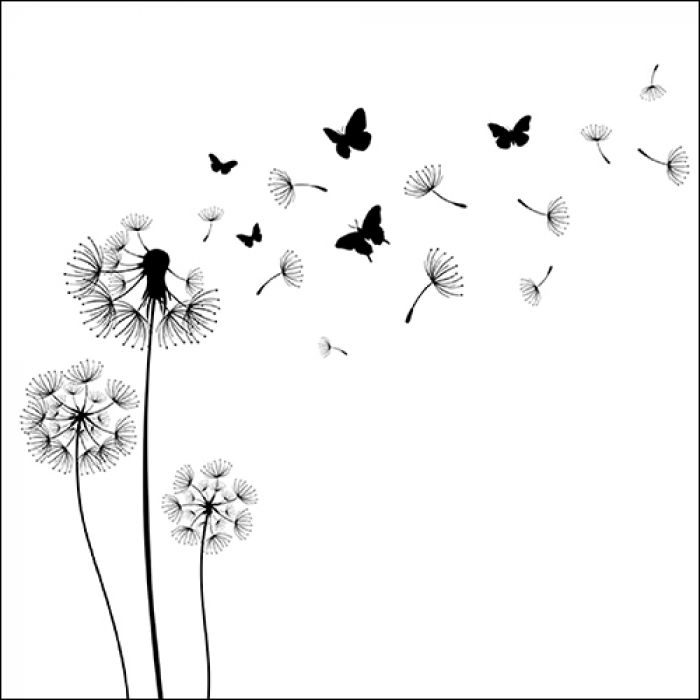 Lunch servet per stuk - Blowing Away Black Lunch servet per stuk - Blowing Away Black