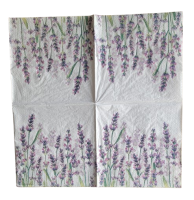 Lunch Servet per stuk Lavender Shades White - Ambiente - 33x33 cm