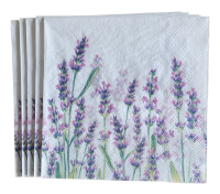 Lunch Servet per stuk Lavender Shades White - Ambiente - 33x33 cm