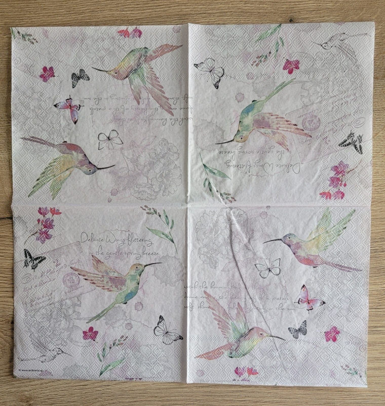 Lunch Servet per stuk - Pale Hummingbirds Lunch Servet per stuk - Pale Hummingbirds