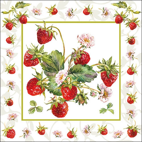 Lunch Servet per stuk - Fresh Strawberries