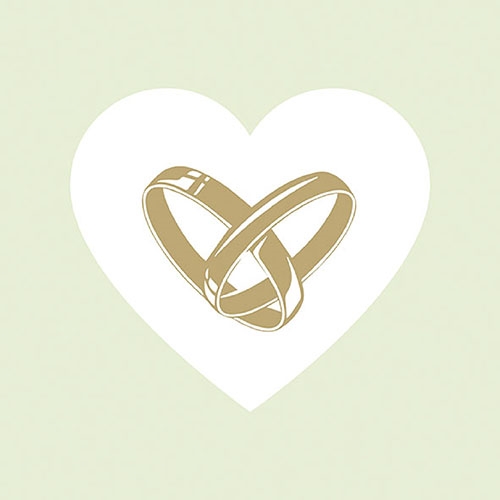 Lunch Servet per stuk - Love Rings Green