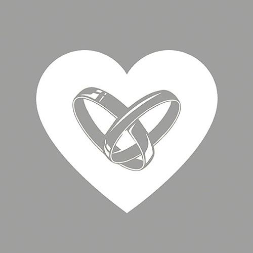 Lunch Servet per stuk - Love Rings Silver