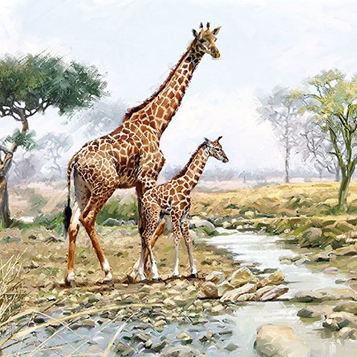 Lunch servet per stuk - Giraffes