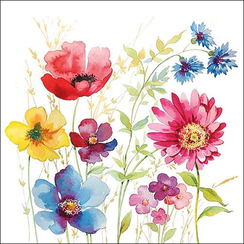 Lunch servet per stuk - Aquarell Meadow