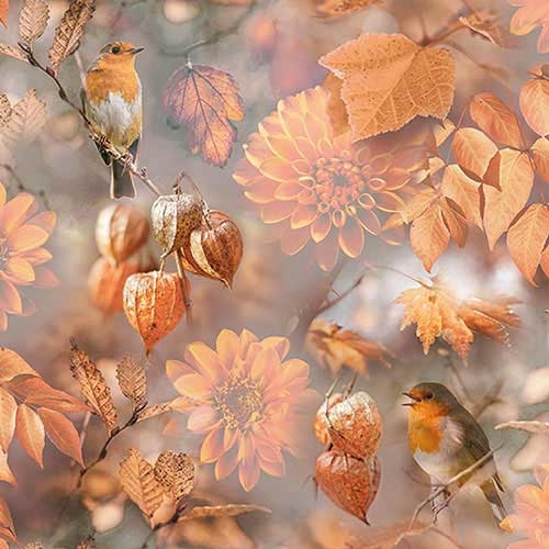 Lunch Servet per stuk - Orange Autumn